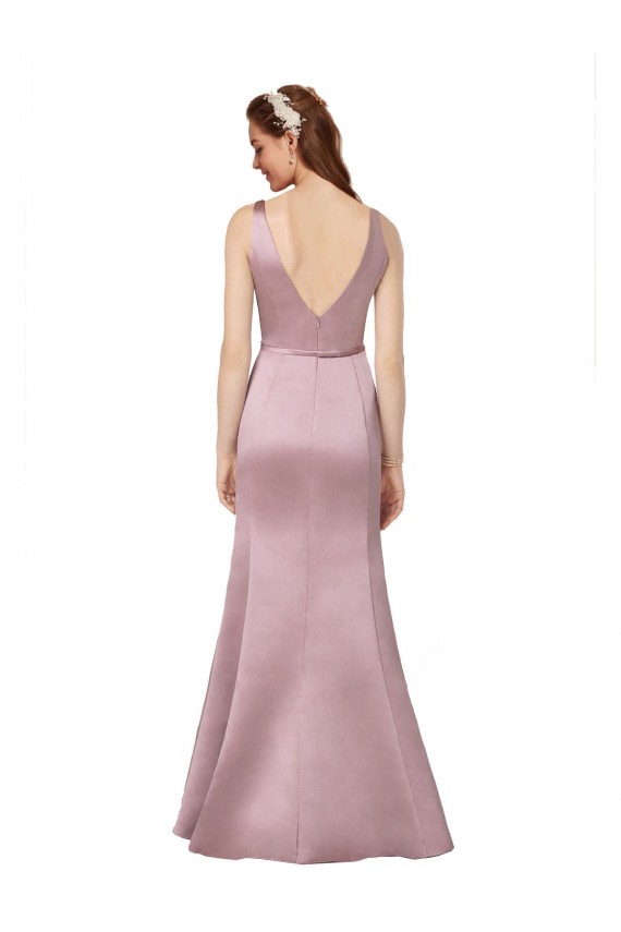 Wholesale V-Back Burgundy Sheath V-Neck Long Prom Dress Canada