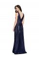 Wholesale V-Back Dark Navy Sheath V-Neck Long Prom Dress Canada