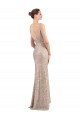 Wholesale V-Back Silver Sheath V-Neck Long Prom Dress Canada