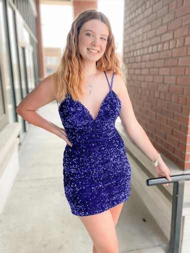 Wholesale Sheath V-Neck Short Cocktail Prom Dress Canada