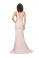 Wholesale V-Back Pink Sheath V-Neck Sweep Train Black Tie Prom Dress Canada