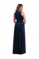Wholesale Dark Navy Sheath V-Neck Long Plus Size Formal Prom Dress Canada