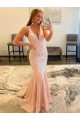 Wholesale Sheath V-Neck Sweep Train Prom Dress Canada