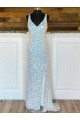 Wholesale Sheath V-Neck Sweep Train Prom Dress Canada