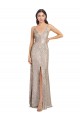 Wholesale V-Back Silver Sheath High Neck Long Prom Dress Canada