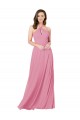 Wholesale Keyhole Back Skin Pink A-Line Halter Neck Long Prom Dress Canada
