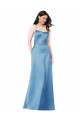 Wholesale Open Back Sky Blue Sheath Square Neck Long Prom Dress Canada