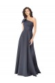 Wholesale Satin A-Line One Shoulder Sleeveless Long Prom Dress Canada