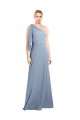 Wholesale Smoke Blue Sheath One Shoulder Long Prom Dress Canada