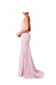 Wholesale Open Back Pink Mermaid Sheath Square Neck Long Prom Dress Canada