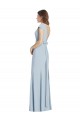 Wholesale Open Back Light Sky Blue Trumpet Bateau Neck Long Prom Dress Canada