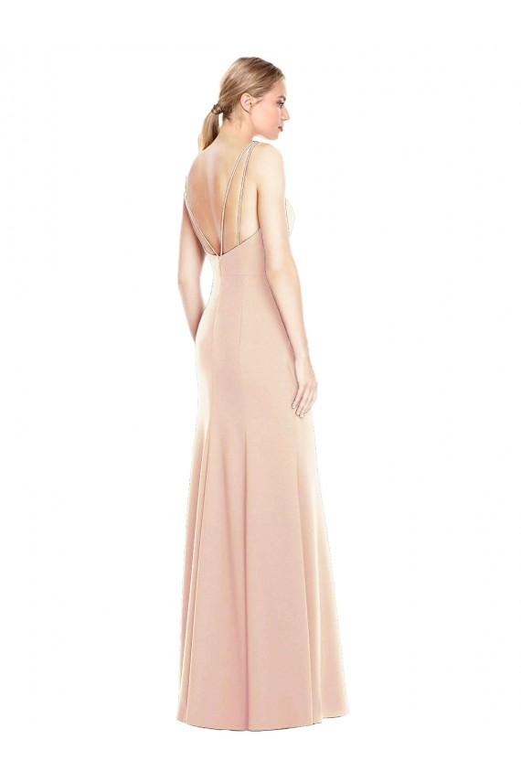 Wholesale Open Back Nude Trumpet Bateau Neck Long Prom Dress Canada