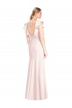 Wholesale Open Back Pink Trumpet Bateau Neck Long Prom Dress Canada