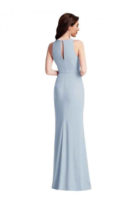 Wholesale Light Sky Blue Trumpet Halter Neck Long Prom Dress Canada