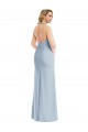 Wholesale Light Sky Blue Trumpet Halter Neck Long Stretch Crepe Prom Dress Canada