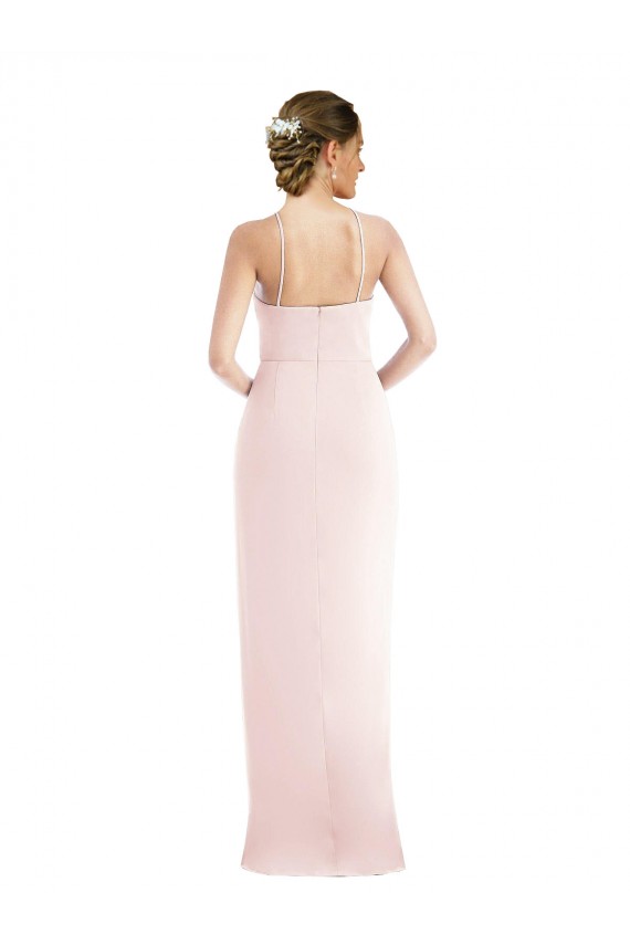 Wholesale Pink Trumpet Halter Neck Long Prom Dress Canada