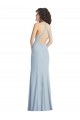 Wholesale Open Back Light Sky Blue Trumpet High Neck Long Prom Dress Canada