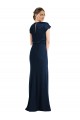Wholesale Keyhole Back Dark Navy Trumpet Off the Shoulder Long Prom Dress Canada