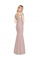 Wholesale Open Back Dusty Pink Trumpet Off the Shoulder Long Prom Dress Canada