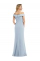 Wholesale Light Sky Blue Trumpet Off the Shoulder Long Stretch Crepe Evening Prom Dress Canada