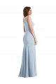 Wholesale Light Sky Blue Trumpet One Shoulder Long Stretch Crepe Prom Dress Canada