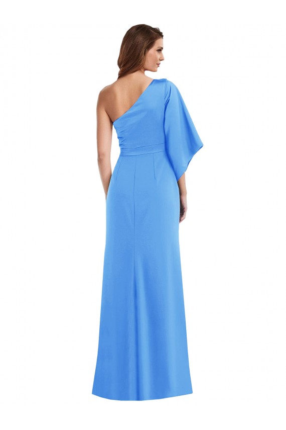 Wholesale Peacock Blue Trumpet One Shoulder Long Prom Dress Canada