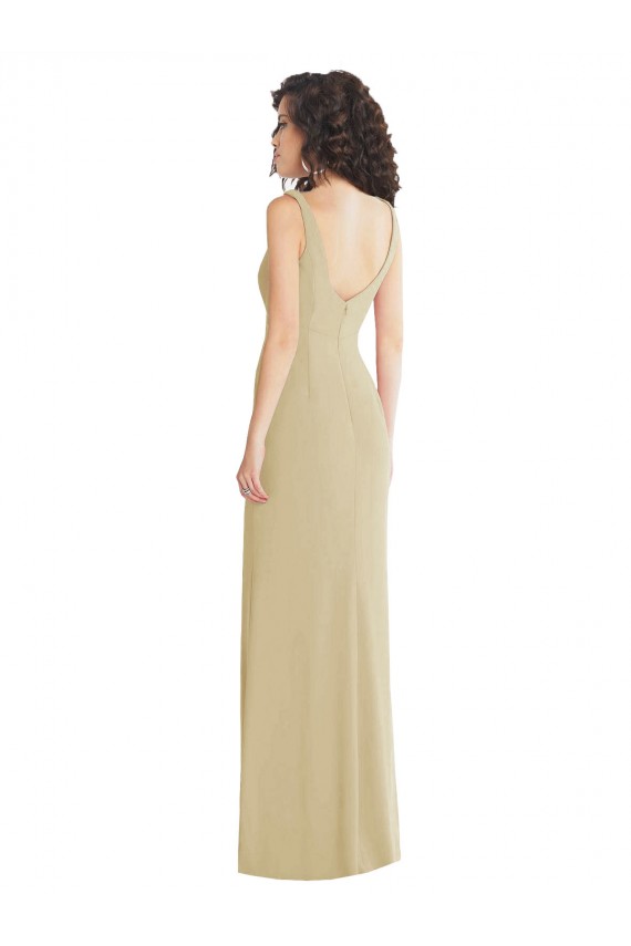 Wholesale Low Back Champagne Trumpet Square Neck Long Prom Dress Canada
