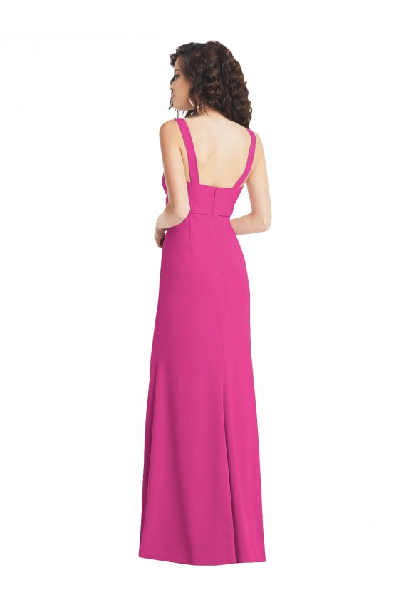 Wholesale Low Back Fuchsia Trumpet Square Neck Long Prom Dress Canada