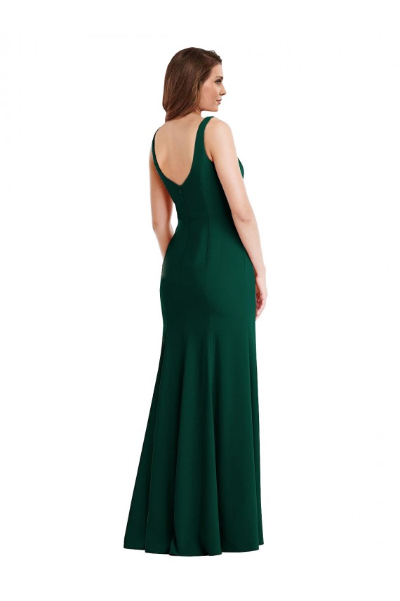 Wholesale Midnight Green Trumpet Square Neck Long Prom Dress Canada