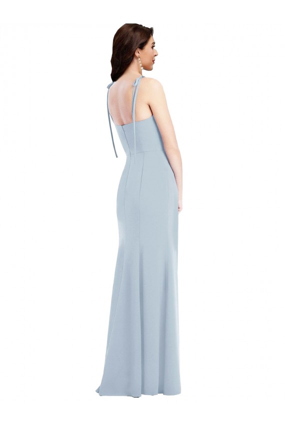 Wholesale Light Sky Blue Trumpet Strapless Long Stretch Crepe Evening Prom Dress Canada