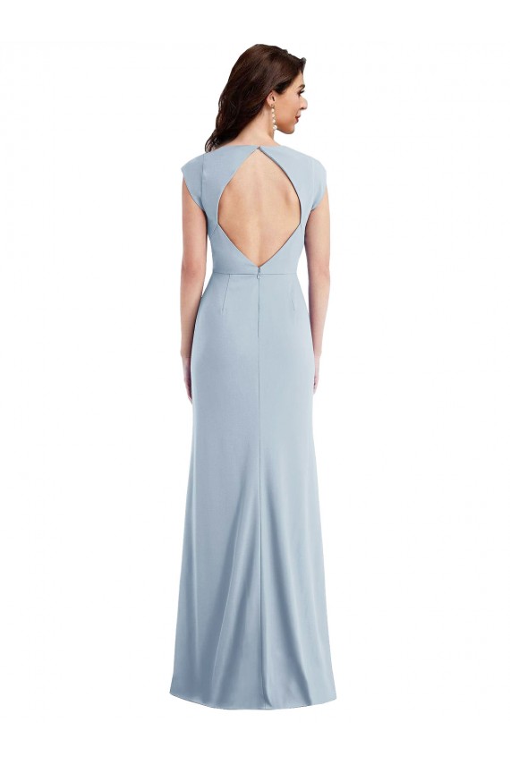 Wholesale Open Back Light Sky Blue Trumpet Long Prom Dress Canada