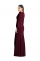 Wholesale Burgundy Gold Trumpet V-Neck Long Prom Dress Canada