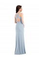 Wholesale Open Back Light Sky Blue Trumpet V-Neck Long Prom Dress Canada