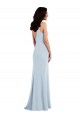 Wholesale Light Sky Blue Trumpet Spaghetti Straps Long Stretch Crepe Prom Dress Canada