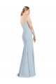 Wholesale Low Back Light Sky Blue Trumpet V-Neck Long Prom Dress Canada