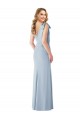 Wholesale V-Back Light Sky Blue Trumpet V-Neck Long Prom Dress Canada