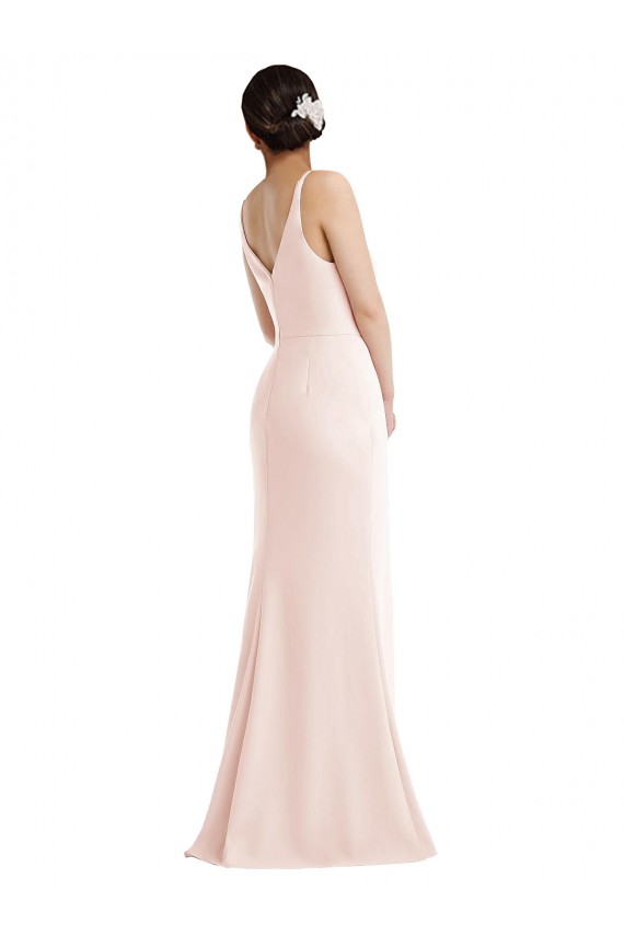 Wholesale V-Back Pink Trumpet V-Neck Long Prom Dress Canada