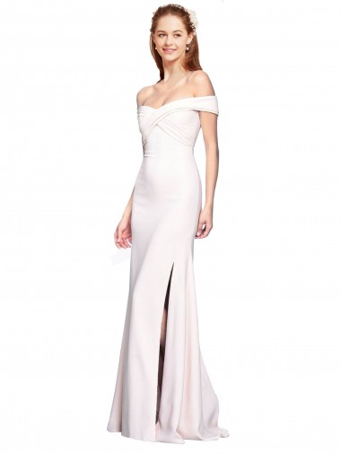 Wholesale White Mermaid Off the Shoulder Long Prom Dress Canada