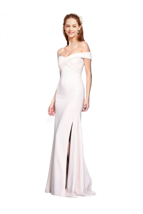 Wholesale White Mermaid Off the Shoulder Long Prom Dress Canada